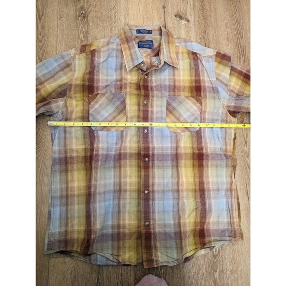 Pendleton Men's Button-up Shirt Wave Shirt Multicolor Plaid Sz L Short Sleeve - Picture 4 of 5